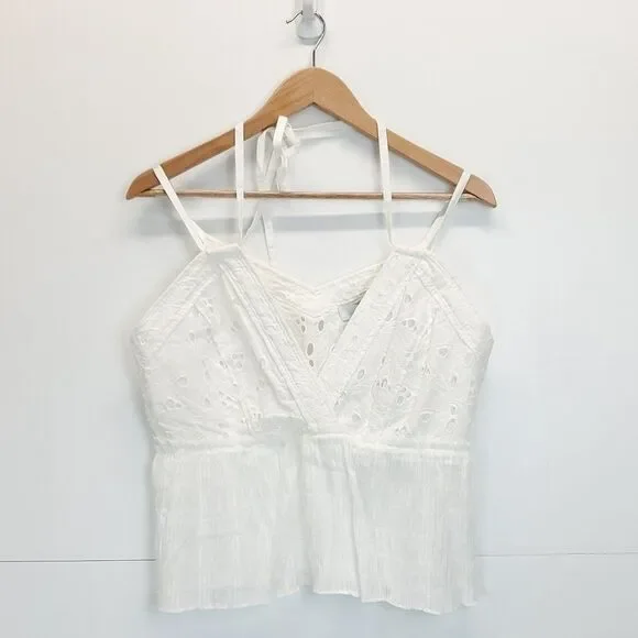 IRO Mireya Eyelet Strappy Halter Neck Peplum Top - Picture 7 of 14